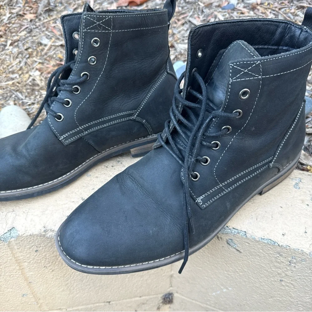 MENS‎ 11.5 BLACK BOOTS ANKLE DRESS CASUAL JONSEN